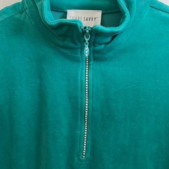 NWT SPORT SAVVY Velour Mock Neck  Athletic Suit - Picture 2 of 4